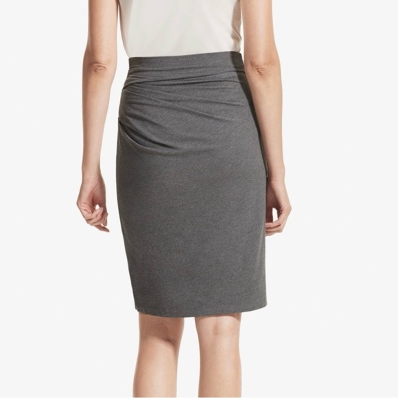 MM LaFleur Soho Skirt Gray Ruched Straight Pencil - Picture 3 of 9